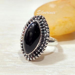 Black Onyx Ring, 925 solid sterling silver ring, Black Onyx  Thumb Ring, Handmade Ring, Women Ring, Boho Beautiful Ring, Onyx Gift Jewelry