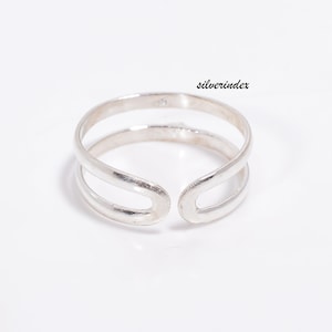 Anello in argento a due strati, anello infinito per il pollice, regalo di Natale per lei, anello spesso regolabile, anello boho delicato, regalo di gioielli per donna