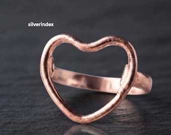 Copper Thumb Ring, Boho Hippie Band, Handmade Jewelry, Popular Design Ring, Heart Shape