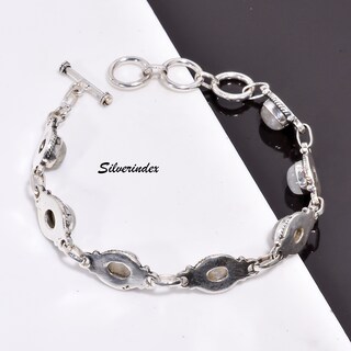 Bracciale Luna Con Pietra Peridoto In Argento Sterling 925 - Regolabile, Gioiello Portafortuna Per Donna