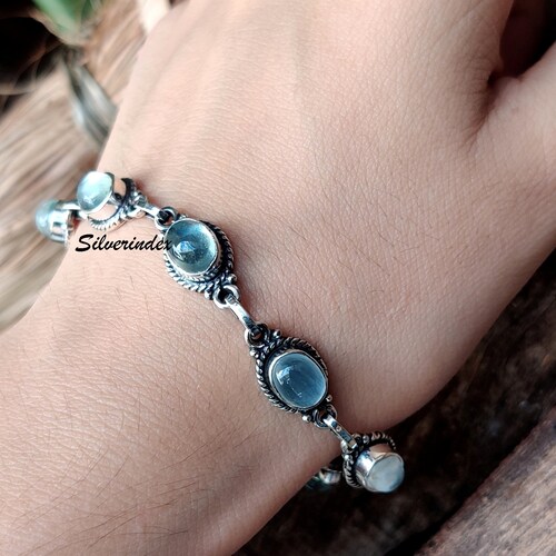 Aquamarine Bracelet Genuine Aquamarine 