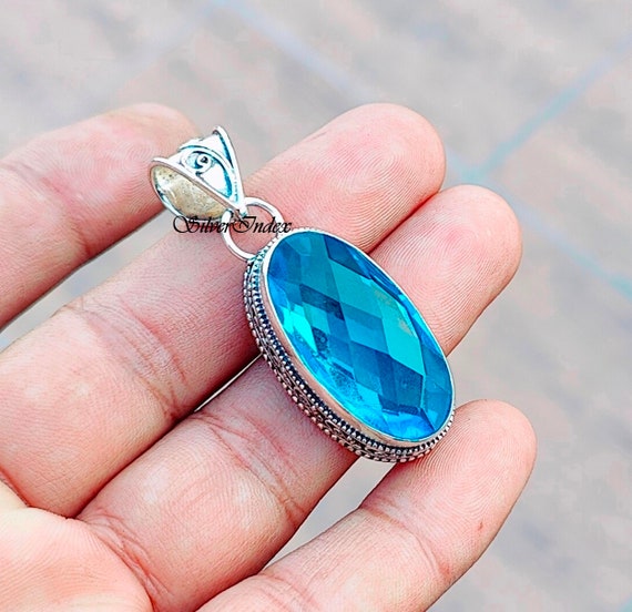 Faceted Rose Quartz 925 Sterling Silver Pendant, Oval