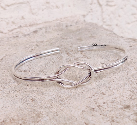 Sterling Silver Polished Knot Bangle Cuff Bracelet Sterling Silver Polished Knot Bangle Cuff Bracelet
