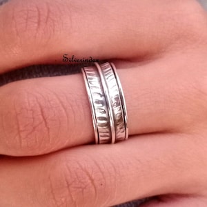 Leaf Spinner Ring, 925  Silver Ring, Leaf Ring, Meditation Ring, Beautiful Ring, Anxiety Ring, Spinner Ring, Designer Ring, Handmade Band