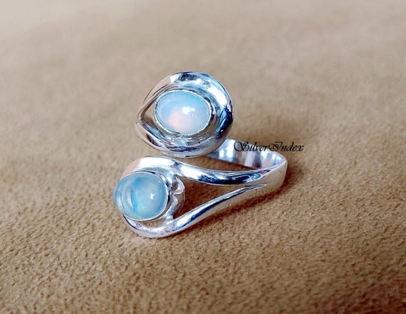 Ethiopian Opal Ring Adjustable Opal Ring 925 Silver Ring
