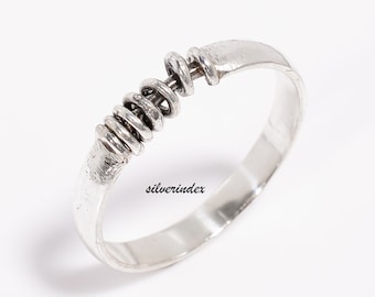 Sterling Silver Spinner Ring: Meditation Fidget Jewelry