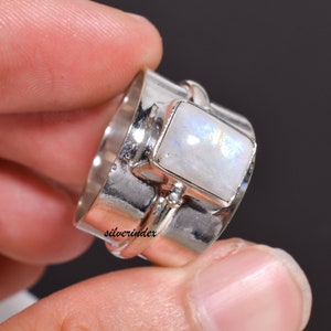 Black Onyx Ring ~ Spinner Ring ~ 925 Silver Ring ~ Boho Ring
