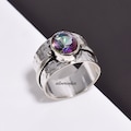 Mystic Topaz Ring, 925 Silver Ring, Oval Mystic Bohemian Ring, Gemstone Ring, Statement Ring, Handmade Ring, Thumb Ring, Women Ring, Gift