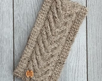 Aran Cable Knit Headband Pattern: Easy Beginner Earwarmer (PDF Pattern) English language