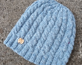 Modèle de tricot : bonnet forêt en automne * modèle de tricot bonnet * tricot plat * bonnet cousu * tricot aran * tricot débutant avancé