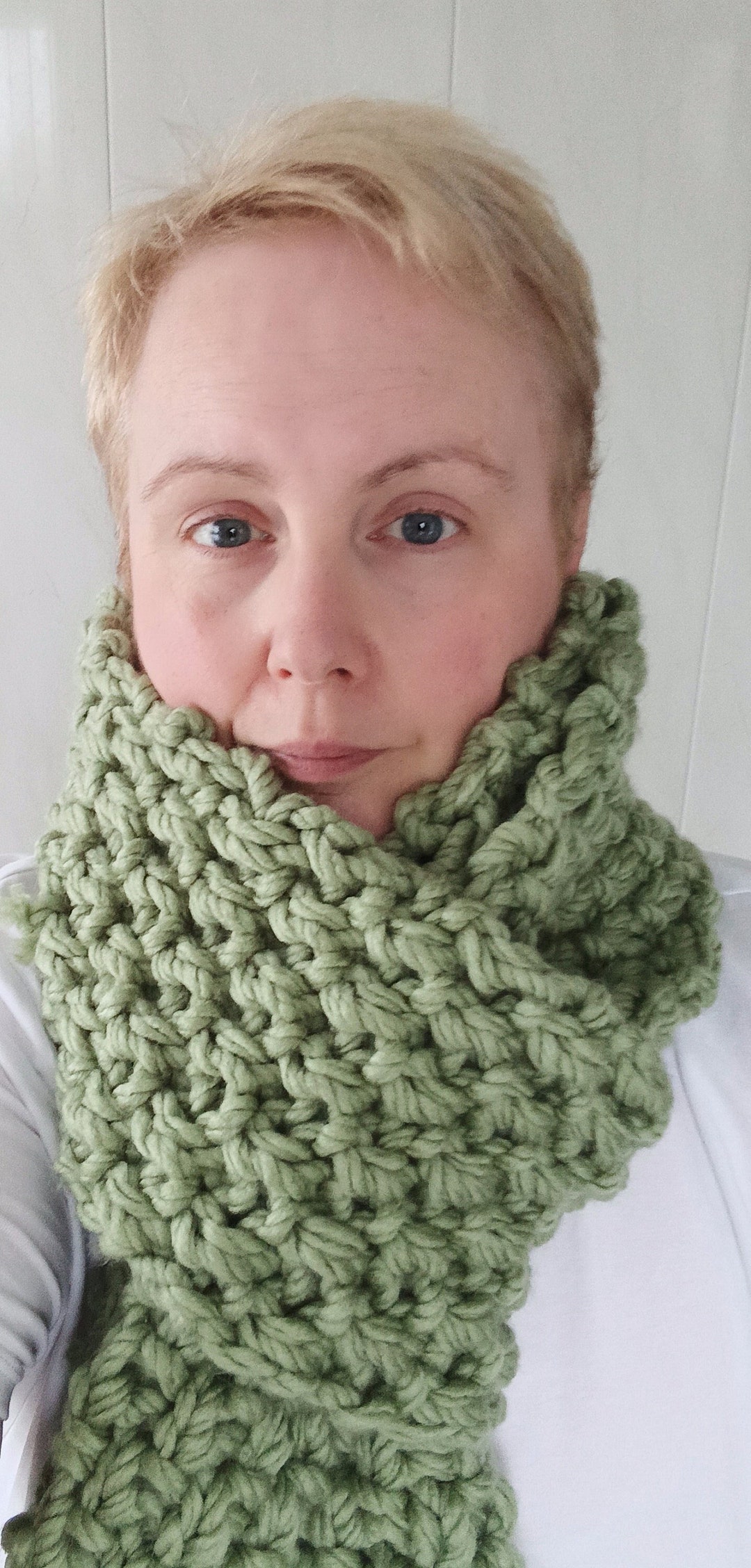 Scarf Knitting Pattern Irish Moss Mega Chunky Big Yarn Very Quick Knit