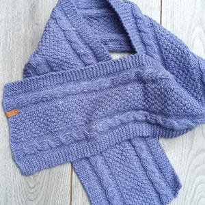 Aran Cable Knit Scarf Pattern: Easy Beginner Cables (PDF Pattern) English language