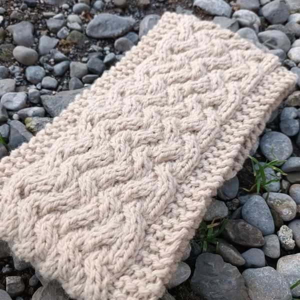 Knitting Pattern: Winding Road Headband Aran Edition * aran headband pattern * English language * woven headband * celtic * cable knit