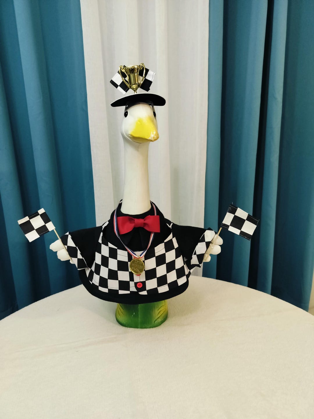 Goose Racers Race Car Goose. Mr. Goose is Ready to Flag Down the Soaring Winners ...