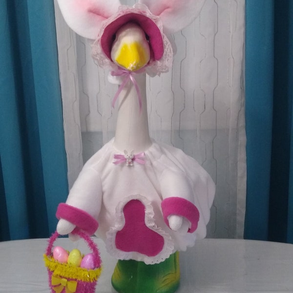 Goose Bunny - Mrs goose is collecting all the lucky eggs  she can find. With a little wiggle of her pink  fluffy tail.