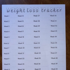 Weight Loss Tracker Printable Etsy