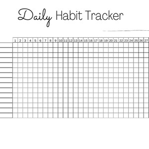 Daily Habit Tracker Printable