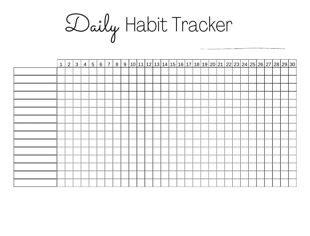 Daily Habit Tracker Printable Etsy Daily Habit Tracker Printable Etsy