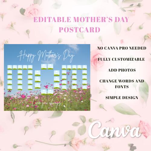 Happy Mothers Day Photo Collage Template | Editable Canva Template ...