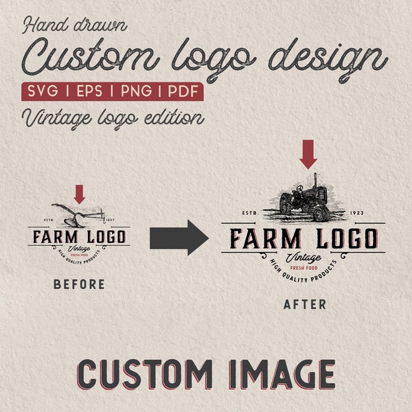 Vintage custom logo | Retro | Classic | Farm Logo | Hand drawn logo