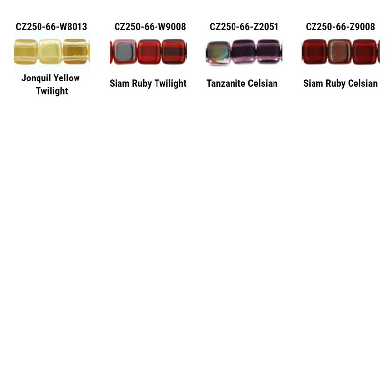 6mm CzechMates 2 Hole Tile Beads in 84 Color to Choose From