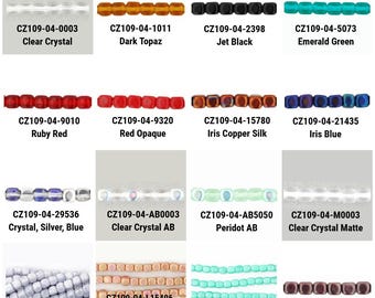 100 4mm Cube Beads Czech Glass