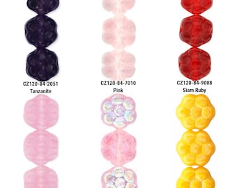8x4mm Flower Beads Czech Glass, Glass Flowers, 25 beads per strand, 6 colors to choose from