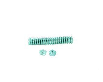 13mm Pinwheel Flower Beads, Turquoise Luster, 25 pcs, Czech Glass