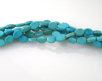 15x12mm Oval Natural Turquoise Beads, 16 inch strand