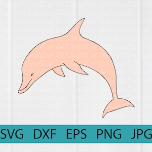Rosa Delphin Svg Clipart für Silhouette stanzen, Cricut Maschinen. Süße Kawaii Druck für Kleidung mädchenhafte Accessoires. Natur-Liebhaber-Geschenk.