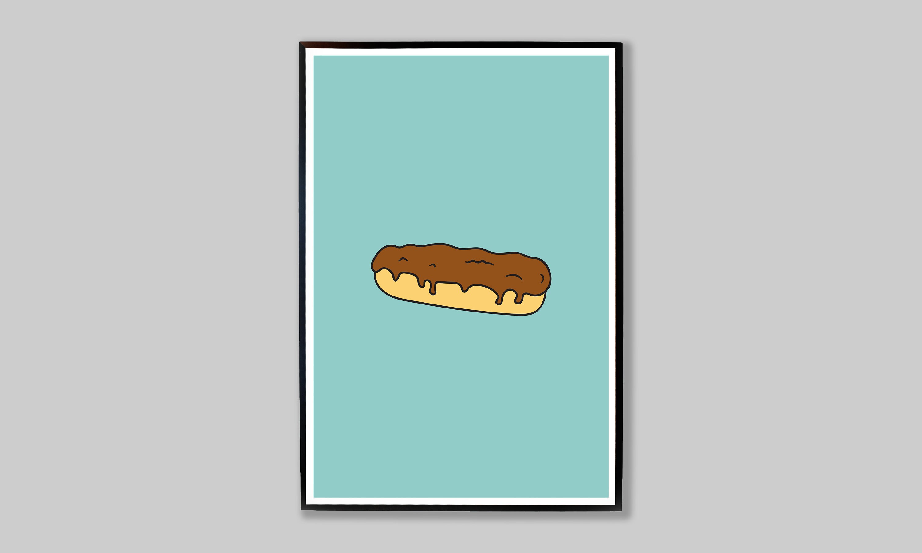 Eclair Art Print, French Pastry Poster, Baking Food Illustration for ...