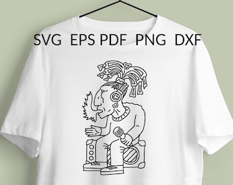 Aztec svg-Indian chief svg-Native American svg-Rock music svg  for tshirt design-Ethnic svg-Simple file for cricut silhouette-Commercial use