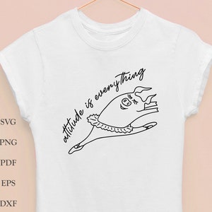 Ballet svg met grappige motiverende quote-Cute piggy svg in ballet outfit-Girly svg voor t-shirt design-Baby girl onesie print-Commercieel gebruik