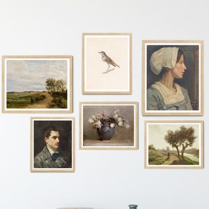 Set of Oil Painting, Vintage Painting Set, Collage Kit Vintage, Antique Wall Gallery, Farmhouse Print, French Painting, Printable Art