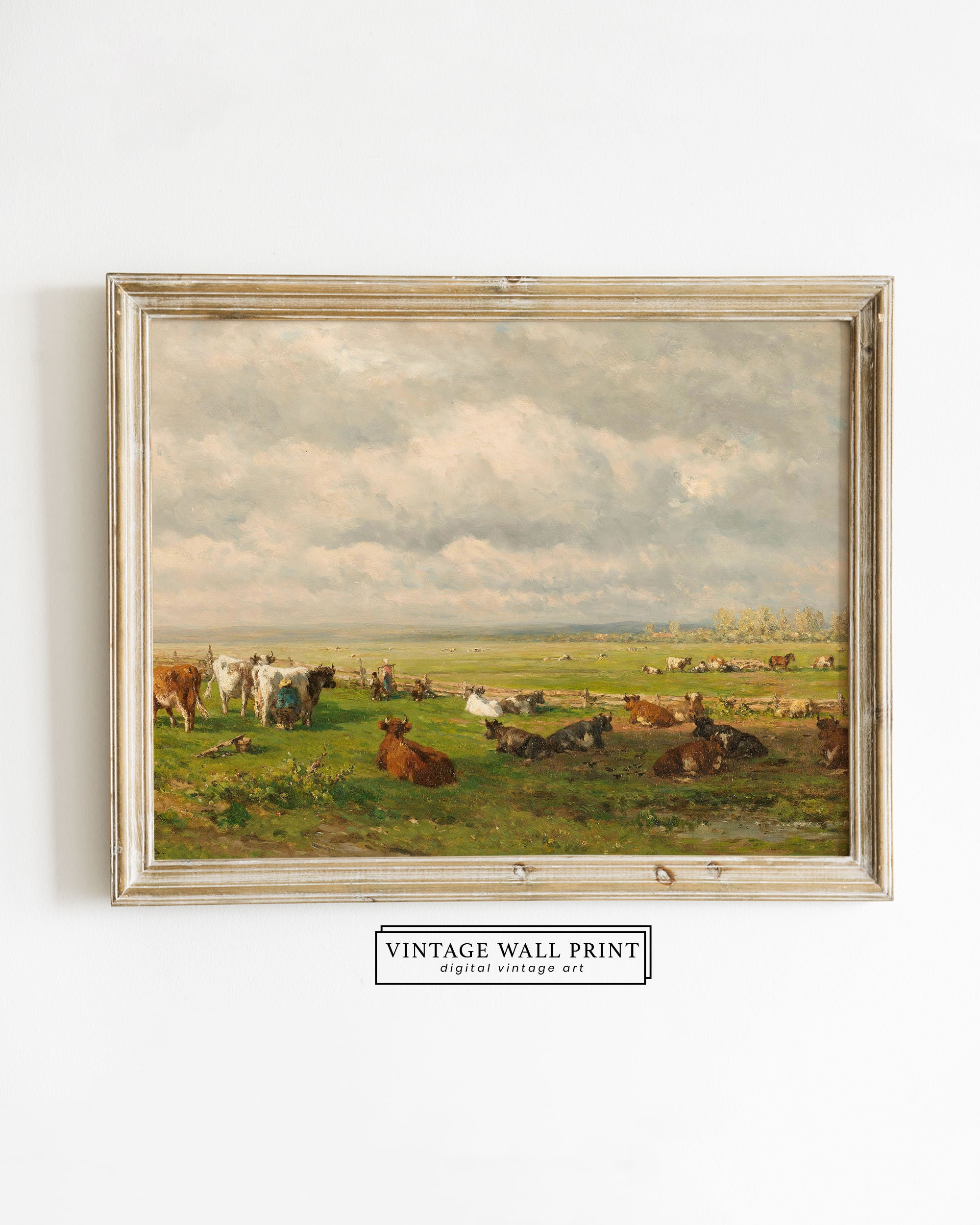 Vintage Farm Animal Painting Antique Cow Print Farmhouse - Etsy Vintage Farm Animal Painting Antique Cow Print Farmhouse - Etsy
