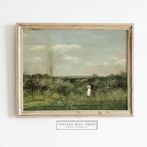 Paar Malerei, Malerei, Landschaft Malerei, Poster Vintage, Ölgemälde, Bedrucken, Bedrucken