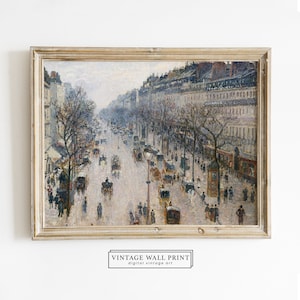 Paris Art Print, Vintage Cityscape, Architecture Art, Vintage Oil Painting, Antique French Print, DIGITAL Print