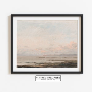 Paisaje marino, pintura antigua, pintura del siglo XIX, decoración de la playa, paisaje de Cotier, paisaje marino, impresión de póster, JPG