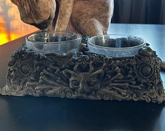 Handmade gothic cat dish