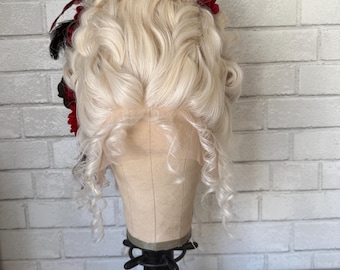 Red and Black 18th Century Synthetic/Human Hair Blend (Bridgerton / rococo)