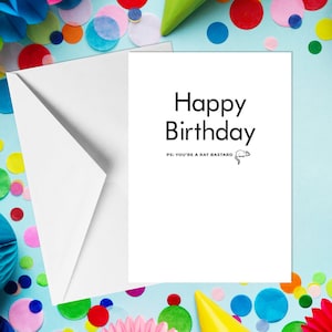 Alles Gute zum Geburtstag. PS: You're A Rat Bastard - A5 Geburtstagskarte - Lustige Humor Karten für Erwachsene von Offensive Anlässe