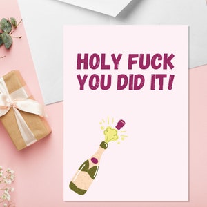 Holy fuck you did it - A5 Hochzeitskarte - Rude Hochzeitskarte - Lustige Hochzeitskarte - Fluchen Hochzeitskarte - Erwachsenen Humor Hochzeitskarte