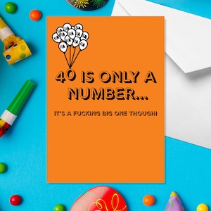 40 ist nur eine Zahl. "It's A Fake - A5 Geburtstagskarte zum 40