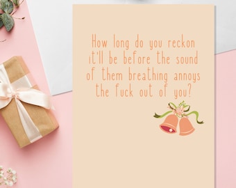 How Long - A5 Wedding Card - Rude Wedding Card - Funny Wedding Card - Swearing Wedding Card - Adult Humour Wedding Card - Wedding Card