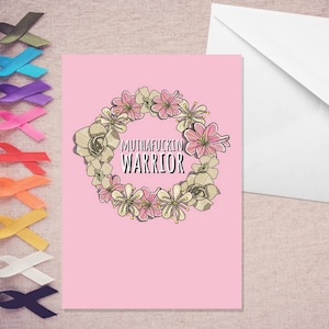 Muthafuckin Warrior - A5 Cancer Card - Cancer Card - Fuck Cancer Card - Support Card - Cancer Support Card - 10% winst gedoneerd aan Macmillan