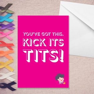 Patea sus tetas - Tarjeta de cáncer A5 - Tarjeta de cáncer - Tarjeta de apoyo - Tarjeta de apoyo al cáncer - 10% de ganancias donadas a Macmillan Cancer Support