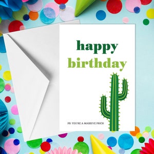 Alles Gute zum Geburtstag. PS: You're A Massive Prick - A5 Geburtstagskarte - Lustige Humor Karten für Erwachsene von Offensive Anlässe