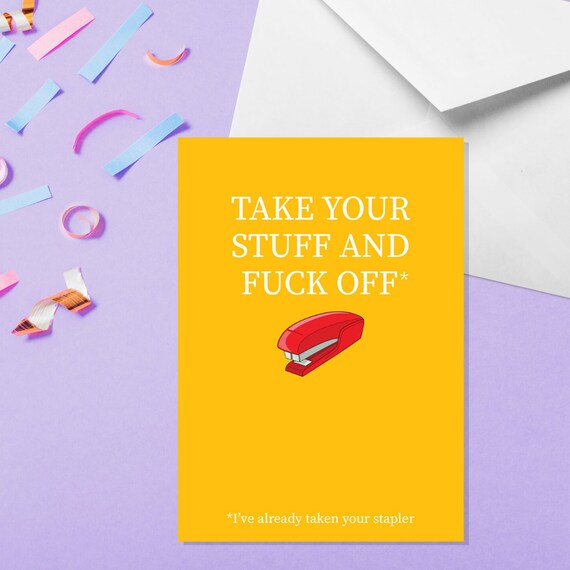 Buy Take Your Stuff and Fuck off A5 New Job Card Retirement Online in India - Etsy Buy Take Your Stuff and Fuck off A5 New Job Card Retirement Online in India - Etsy
