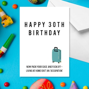 30 Vivre à la maison n'est pas une « occupation » - Carte 30e anniversaire A5 - Cartes humoristiques pour adultes amusantes par occasions offensives