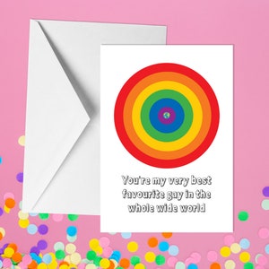 Je bent mijn allerbeste favoriete homo in de hele wereld - A5 LGBTQ-kaart - Grappige volwassen humorkaarten door offensieve gelegenheden